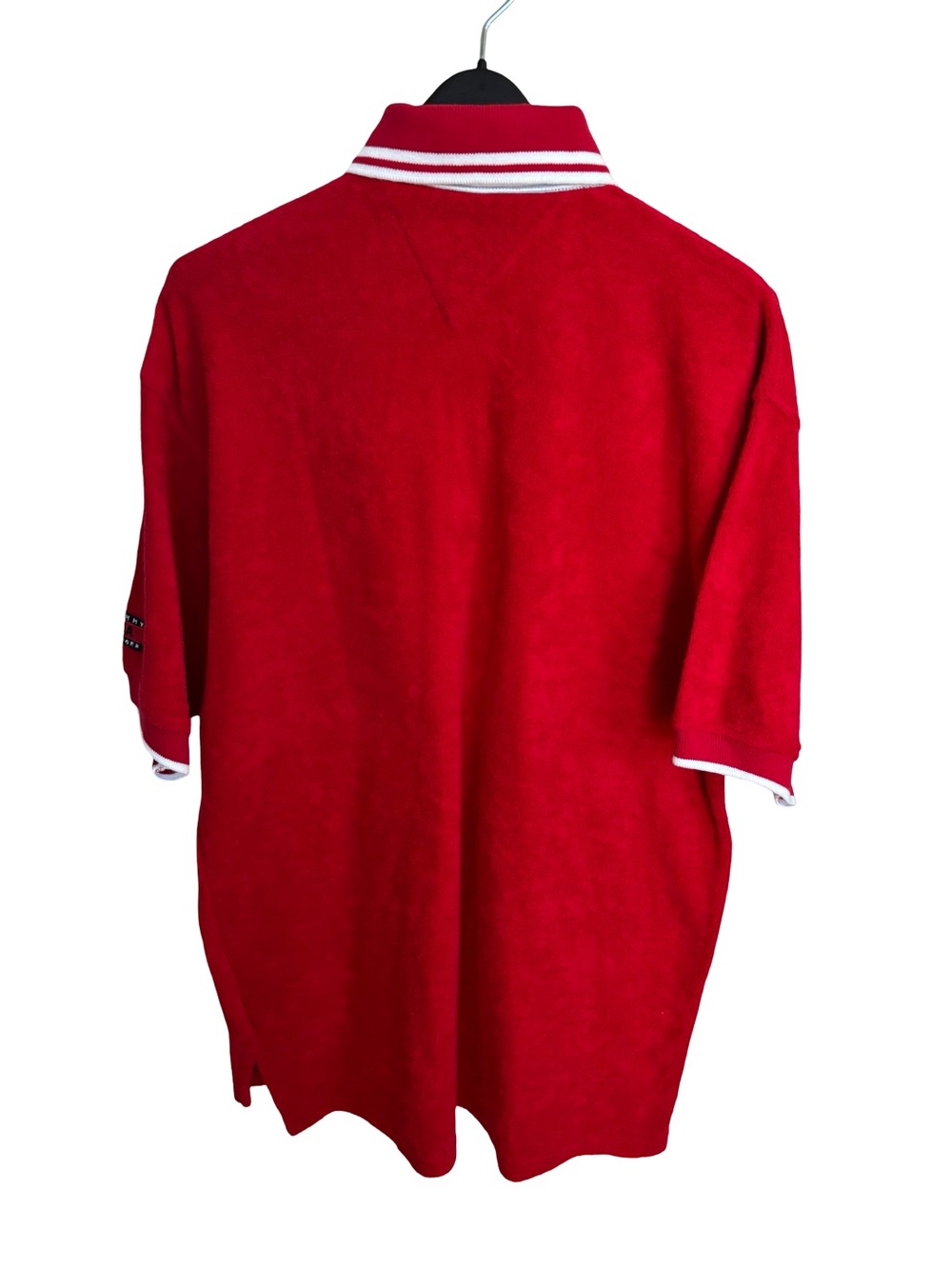 Tommy Hilfiger Men’s Red Terry Cloth Polo USA International Games Shirt Sz M - Picture 2 of 7